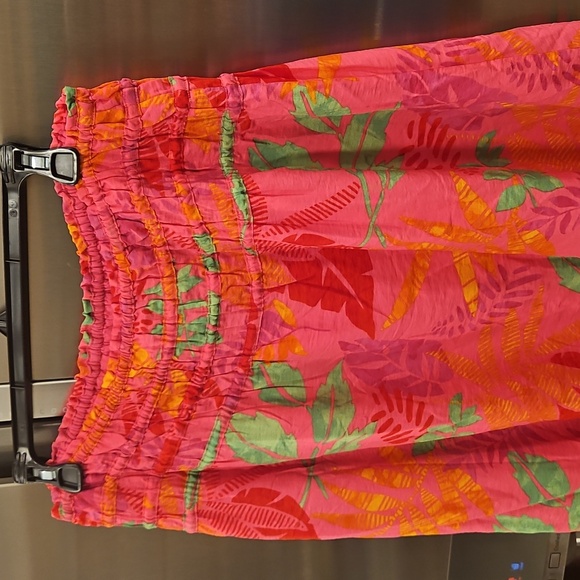 💕SKIES ARE BLUE💕 Tropical Print Skirt ~ Pretty In Pink Large L NWT - Picture 8 of 12